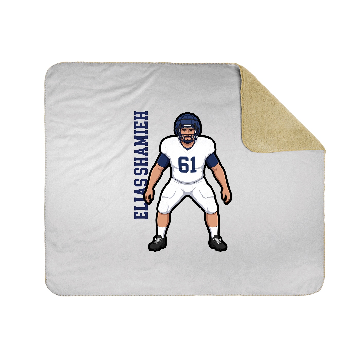 Throw Blanket — Name Vertical in White