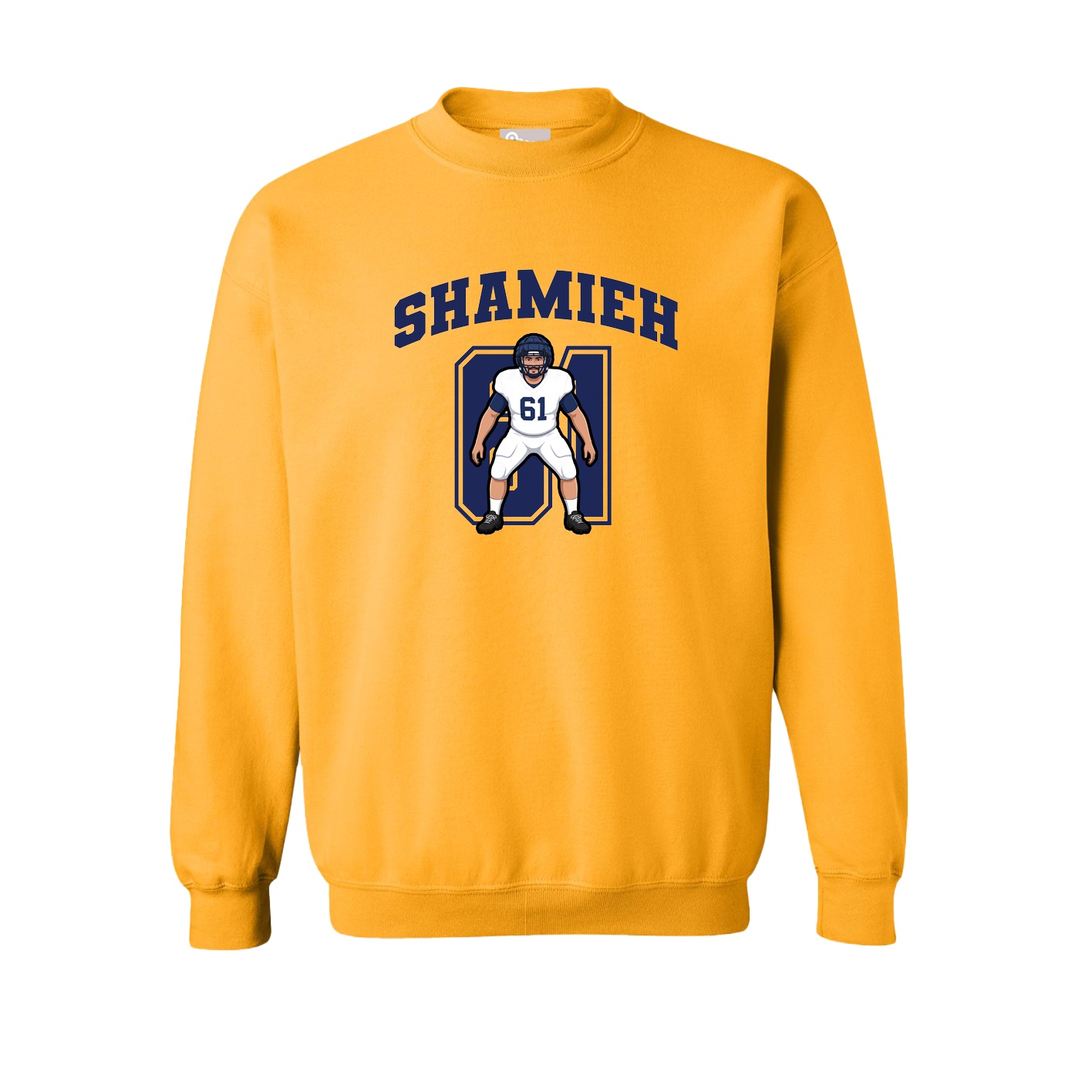 Fleece Crew — Number in Gold