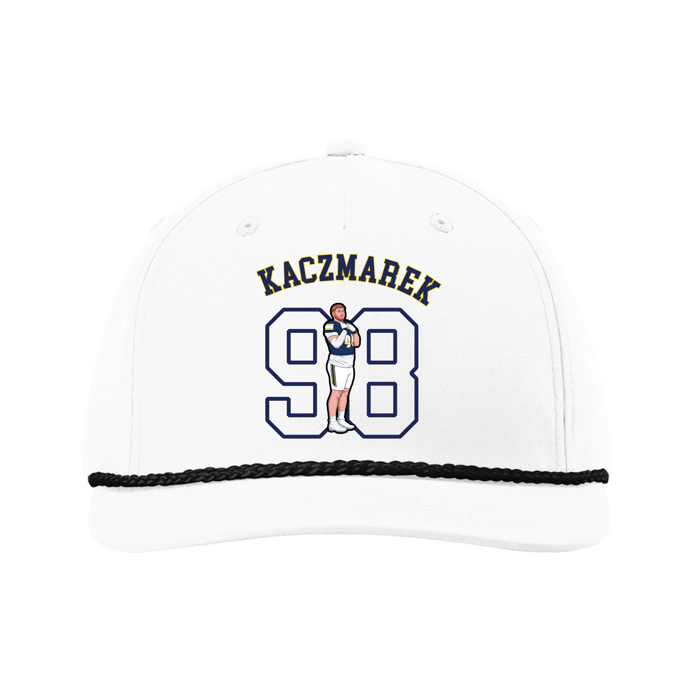Five-Panel Classic Rope Cap — Shirsey Arch in White