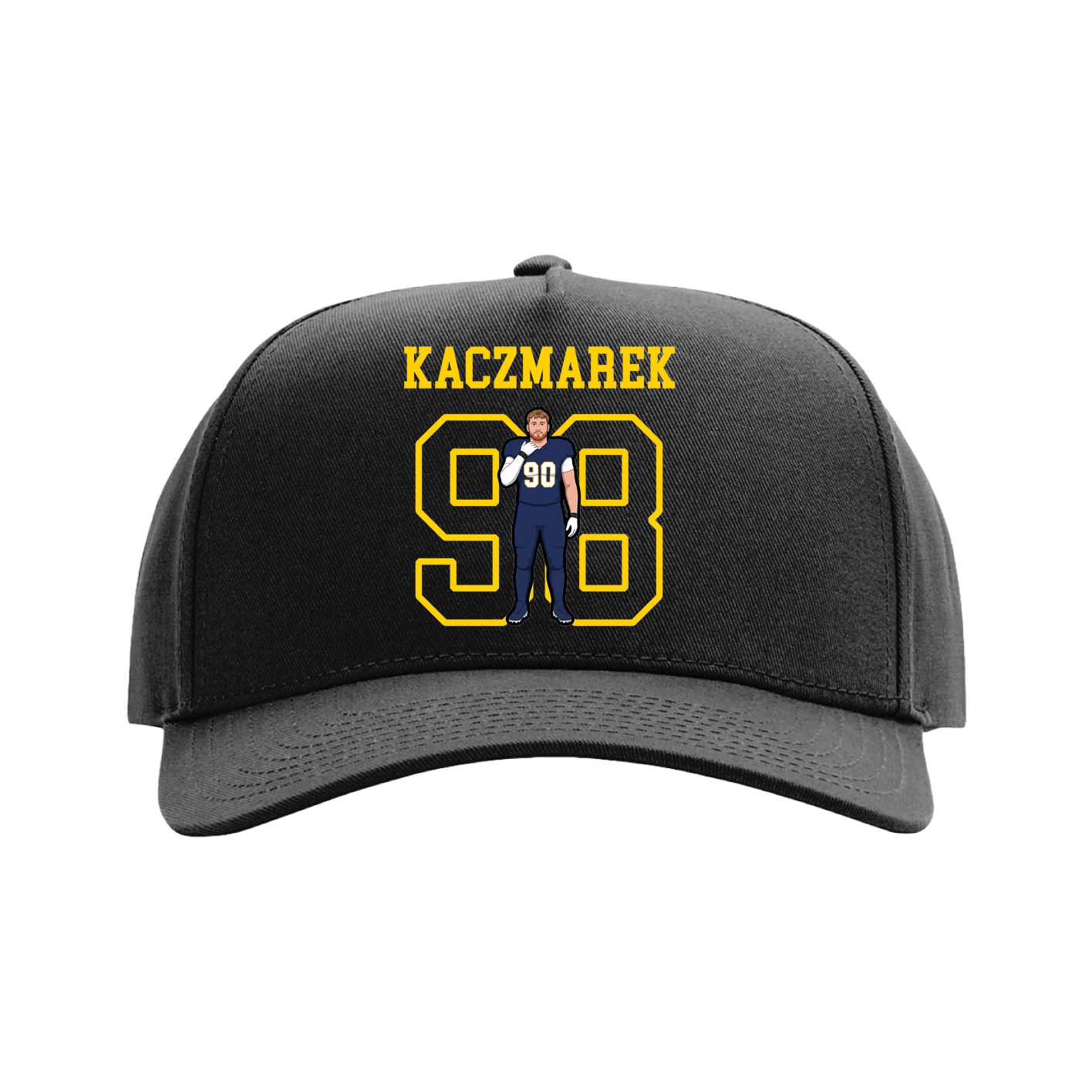 Full Fabric Five-Panel Champ Cap — Shirsey in Black