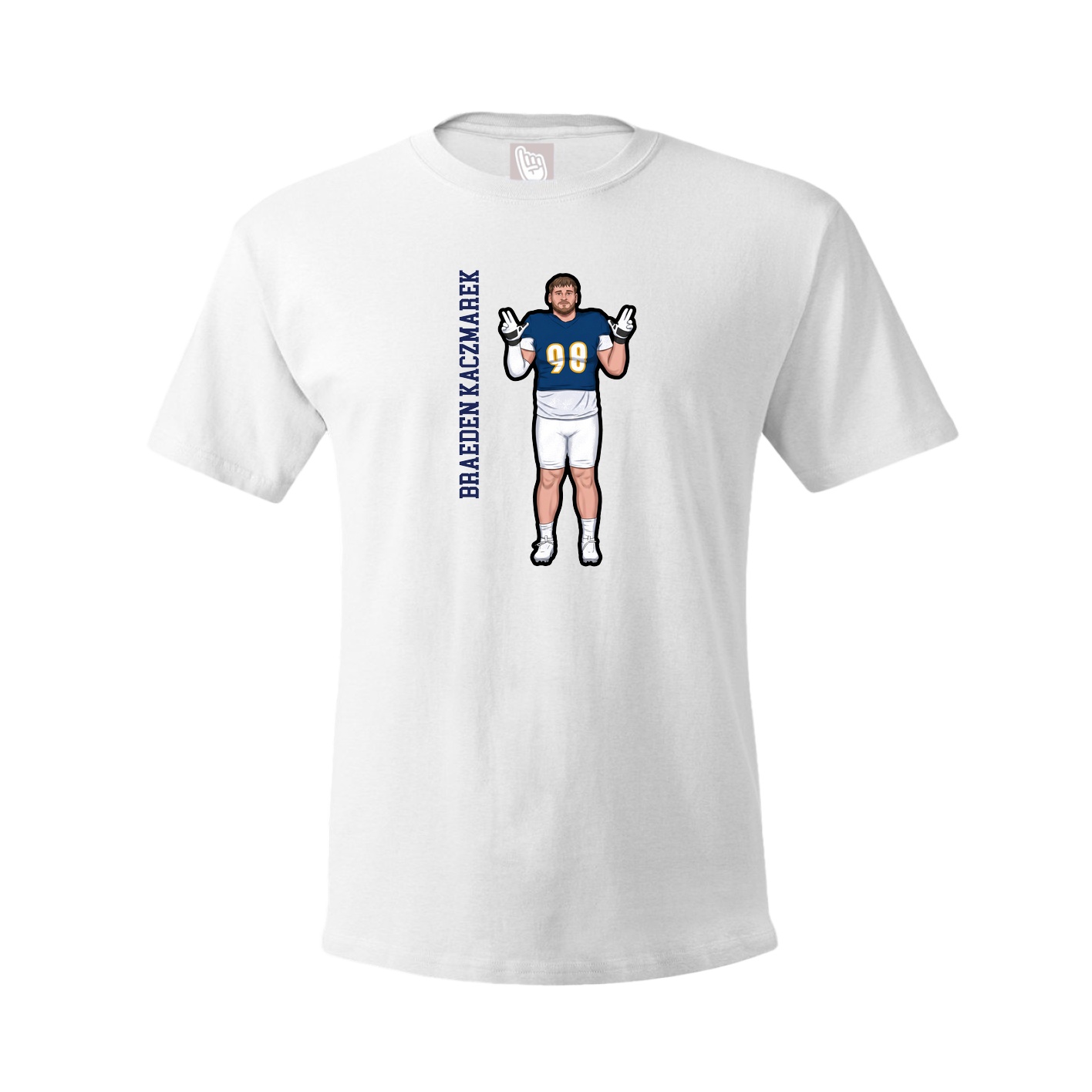 Youth Tee — Name Vertical in White