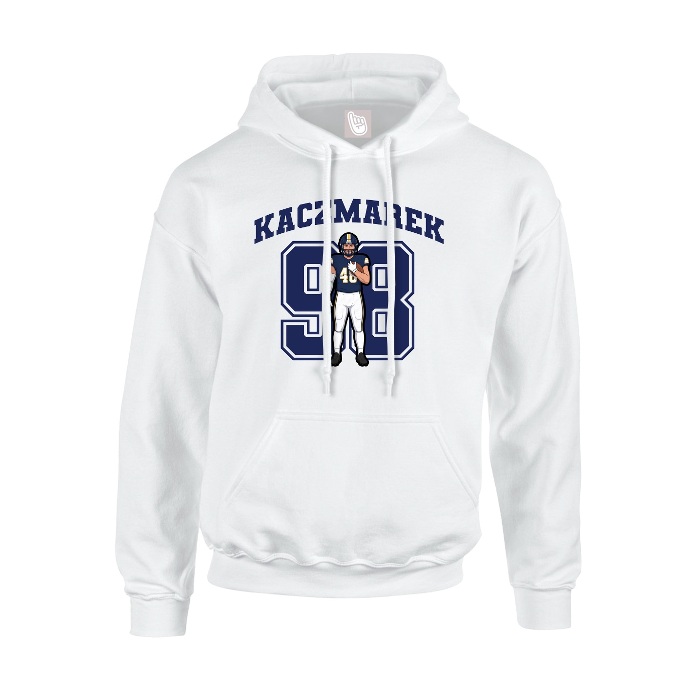 Youth Hoodie — Number in White