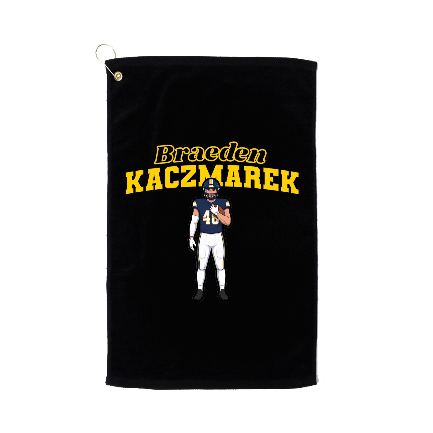 Golf Towel — Name Arch in Black