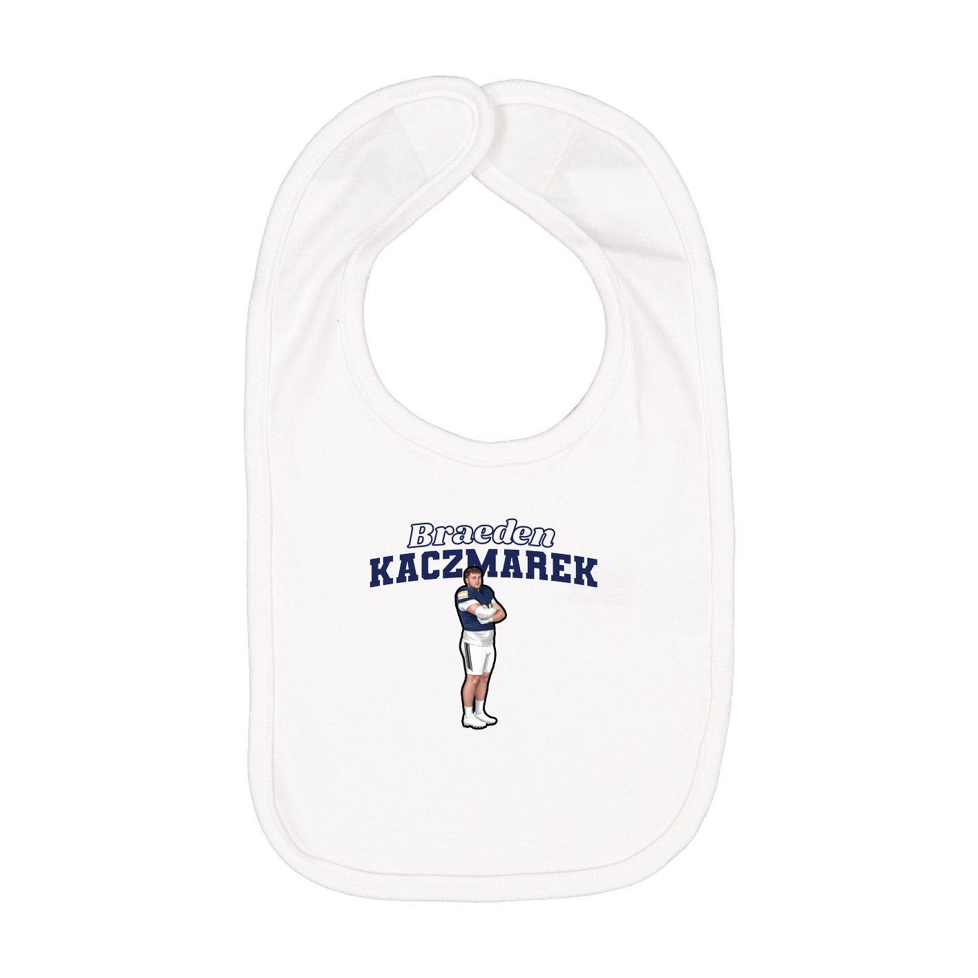 Infant Bib — Name Arch in White