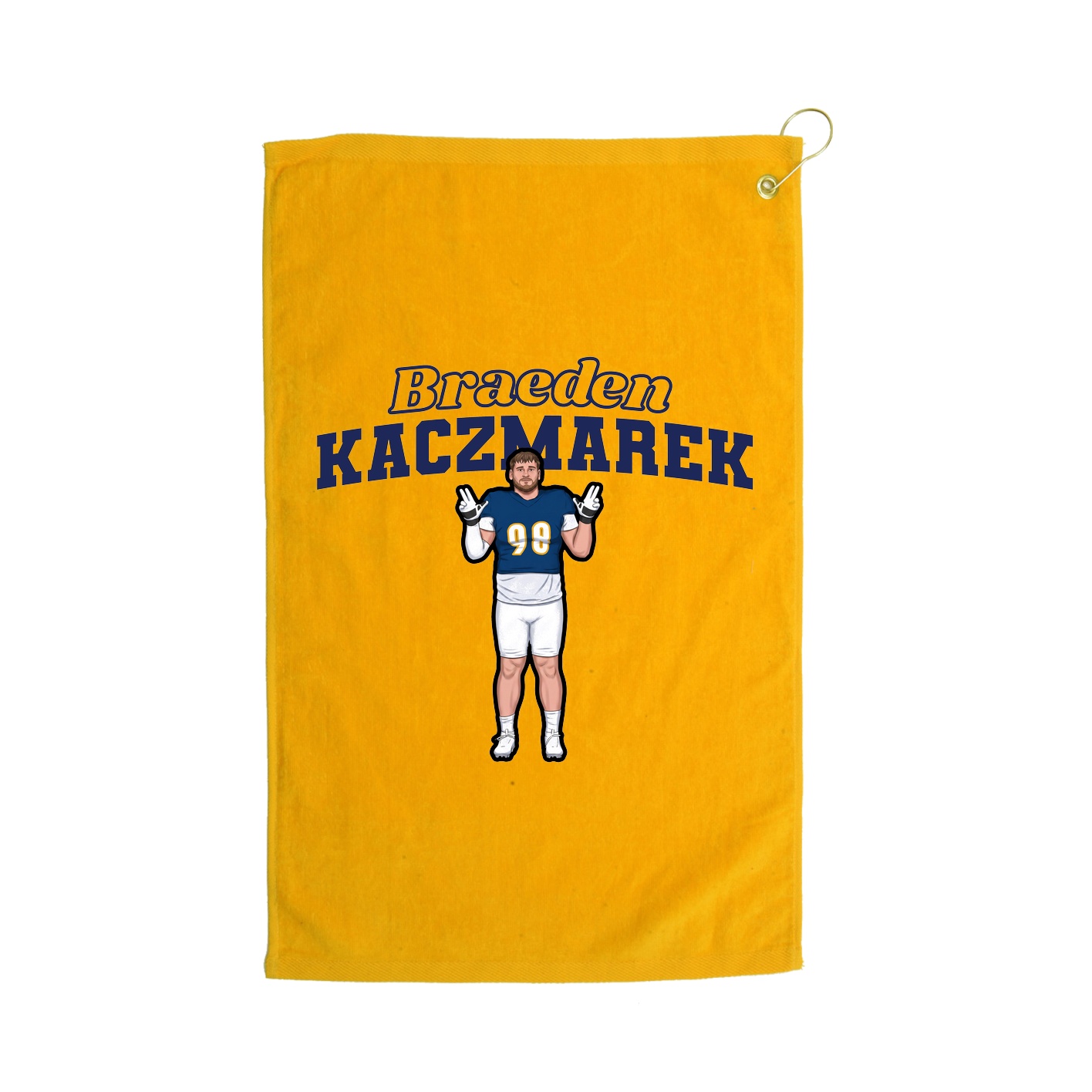 Golf Towel — Name Arch in Gold