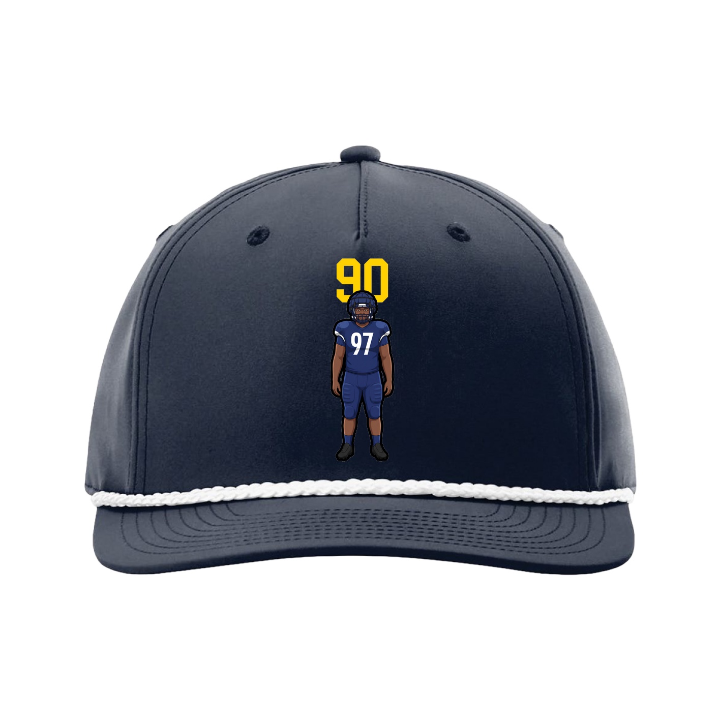 Five-Panel Classic Rope Cap — Number Top in Navy
