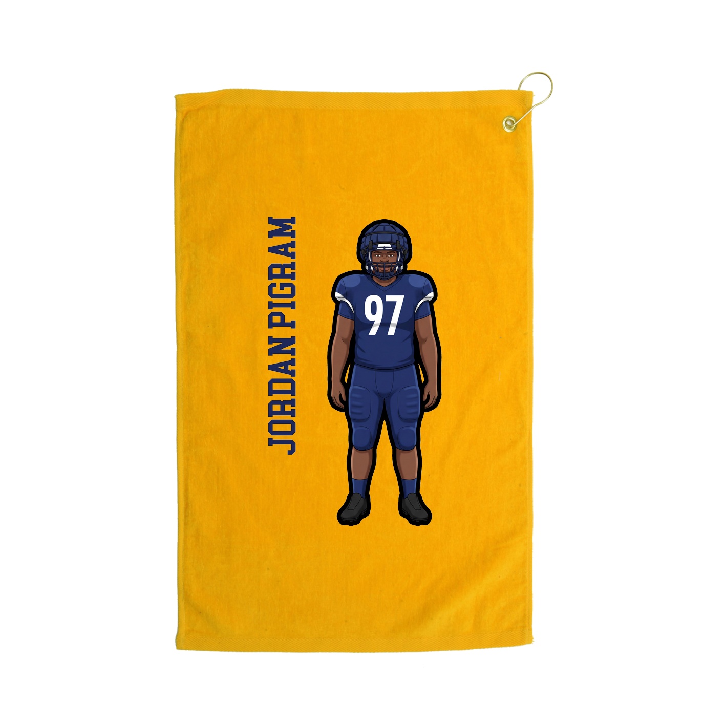 Golf Towel — Name Vertical in Gold