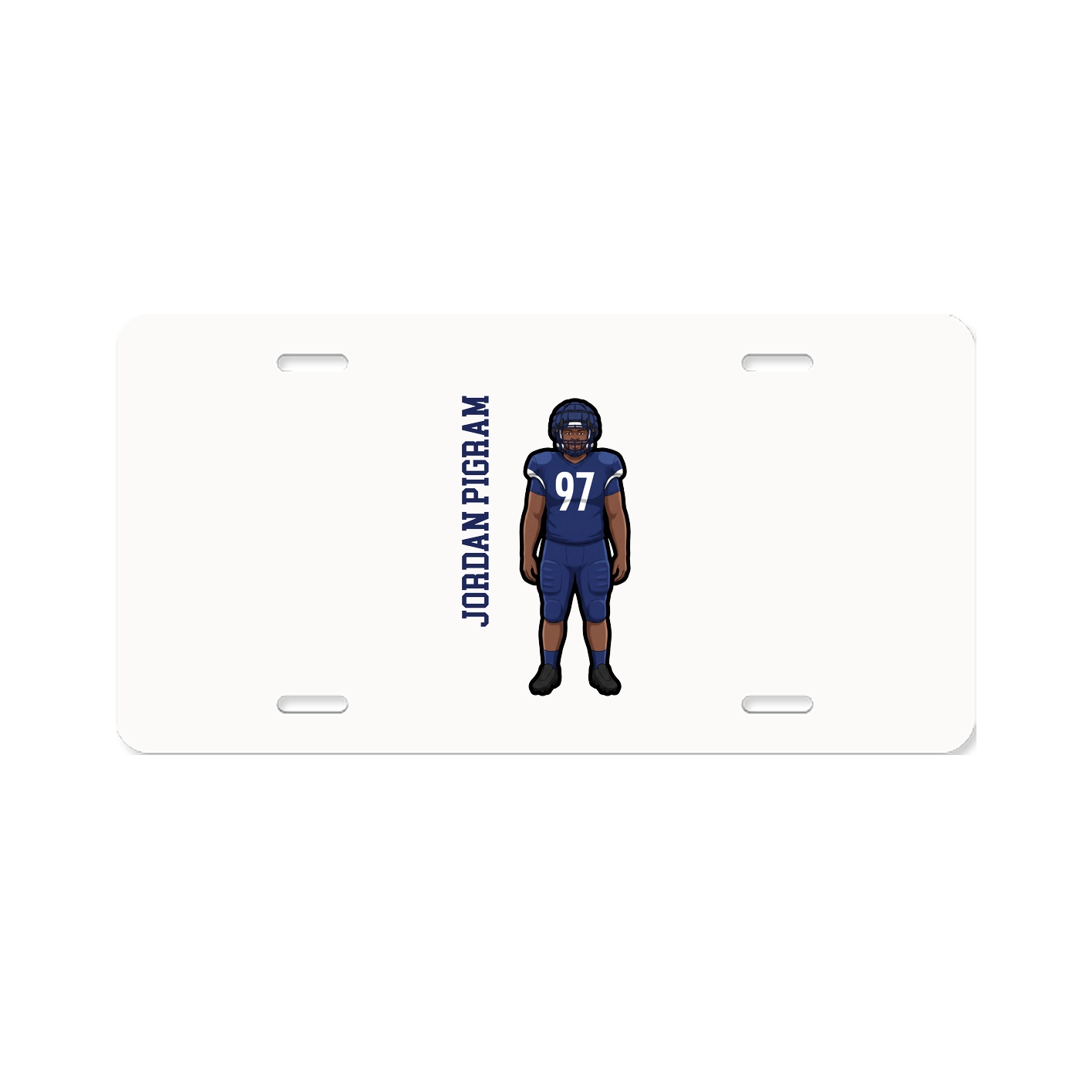 License Plate — Name Vertical in Classic