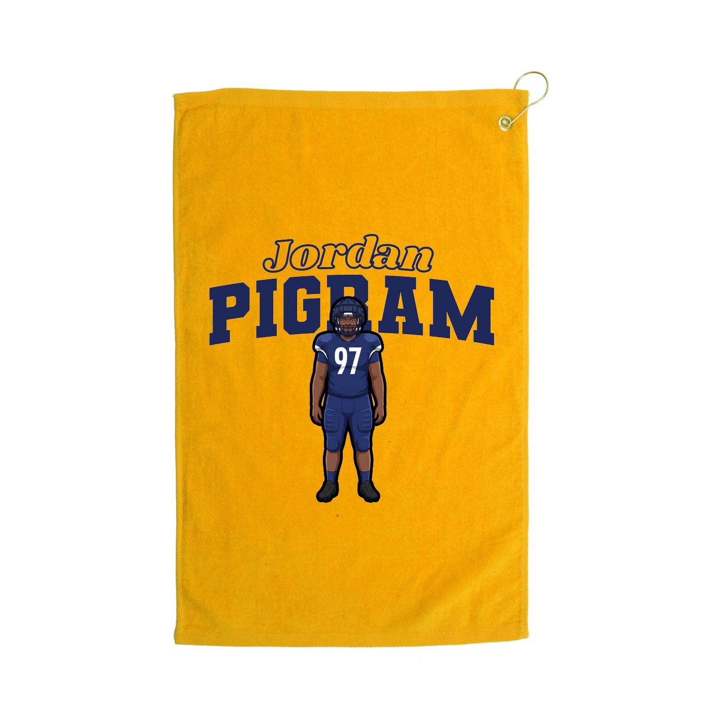 Golf Towel — Name Arch in Gold