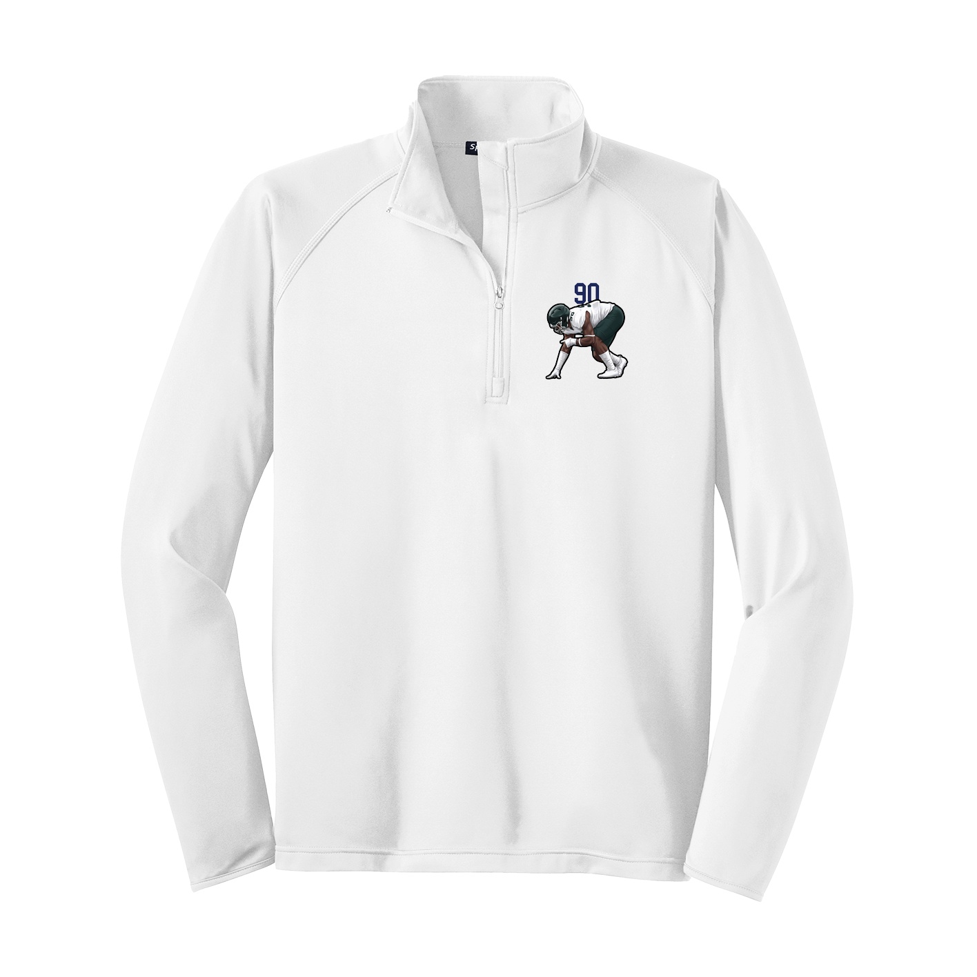 Q-Zip Pullover — Number Top in White