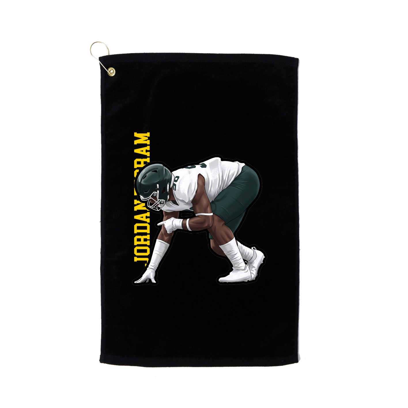 Golf Towel — Name Vertical in Black