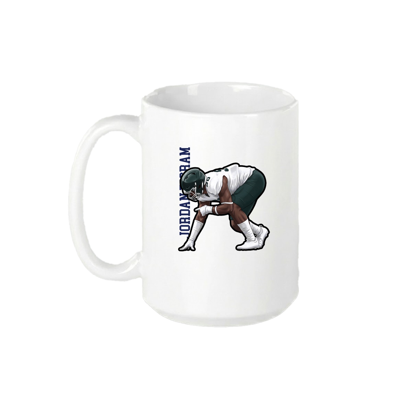 15oz Coffee Mug — Name Vertical in White