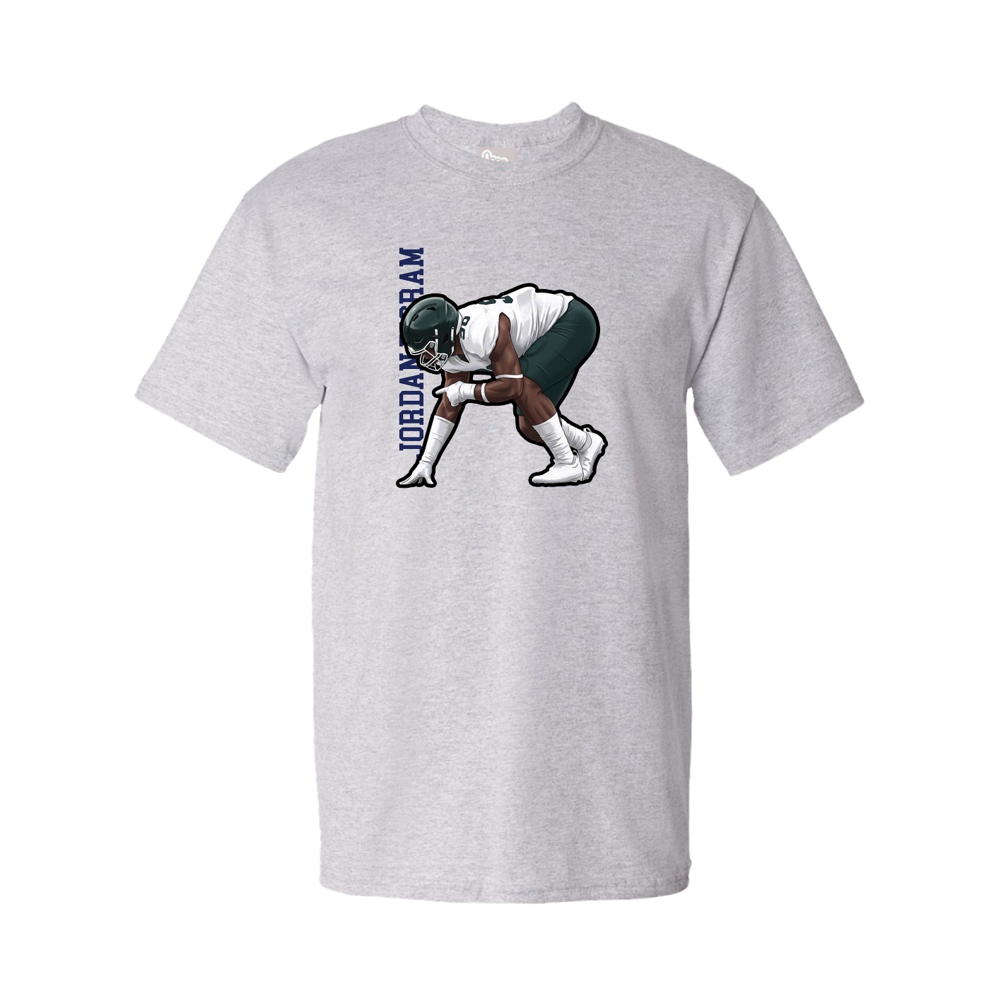 Tee — Name Vertical in Grey