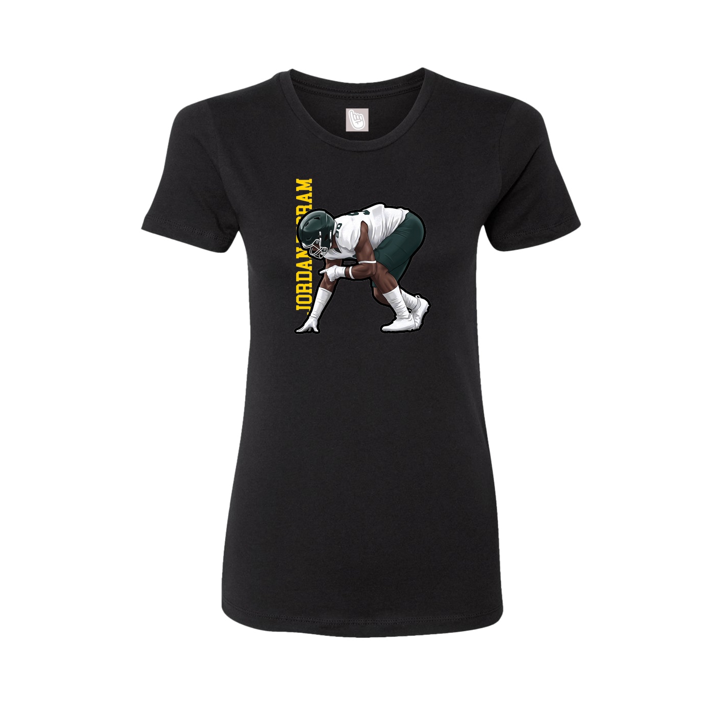 Fitted Women's Tee — Name Vertical in Black