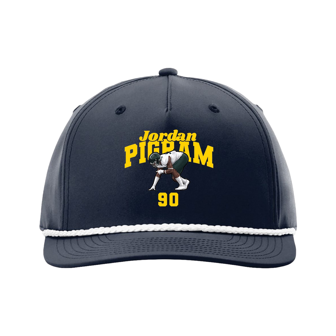 Five-Panel Classic Rope Cap — Signature Arch in Navy