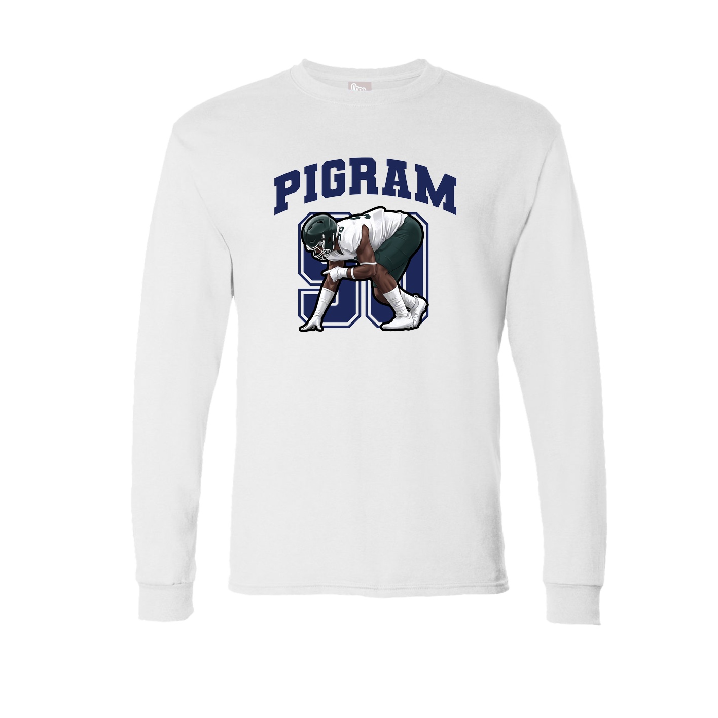 Long Sleeve Tee — Number in White