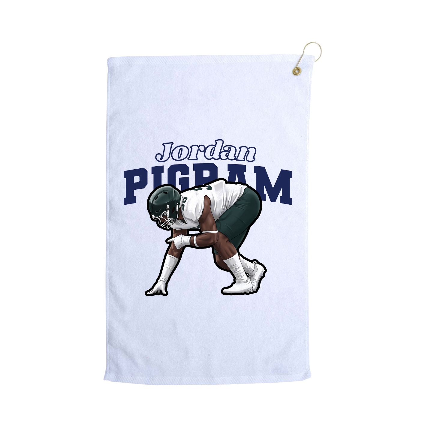 Golf Towel — Name Arch in White