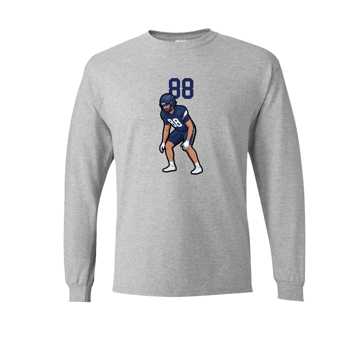 Long Sleeve Tee — Number Top in Grey