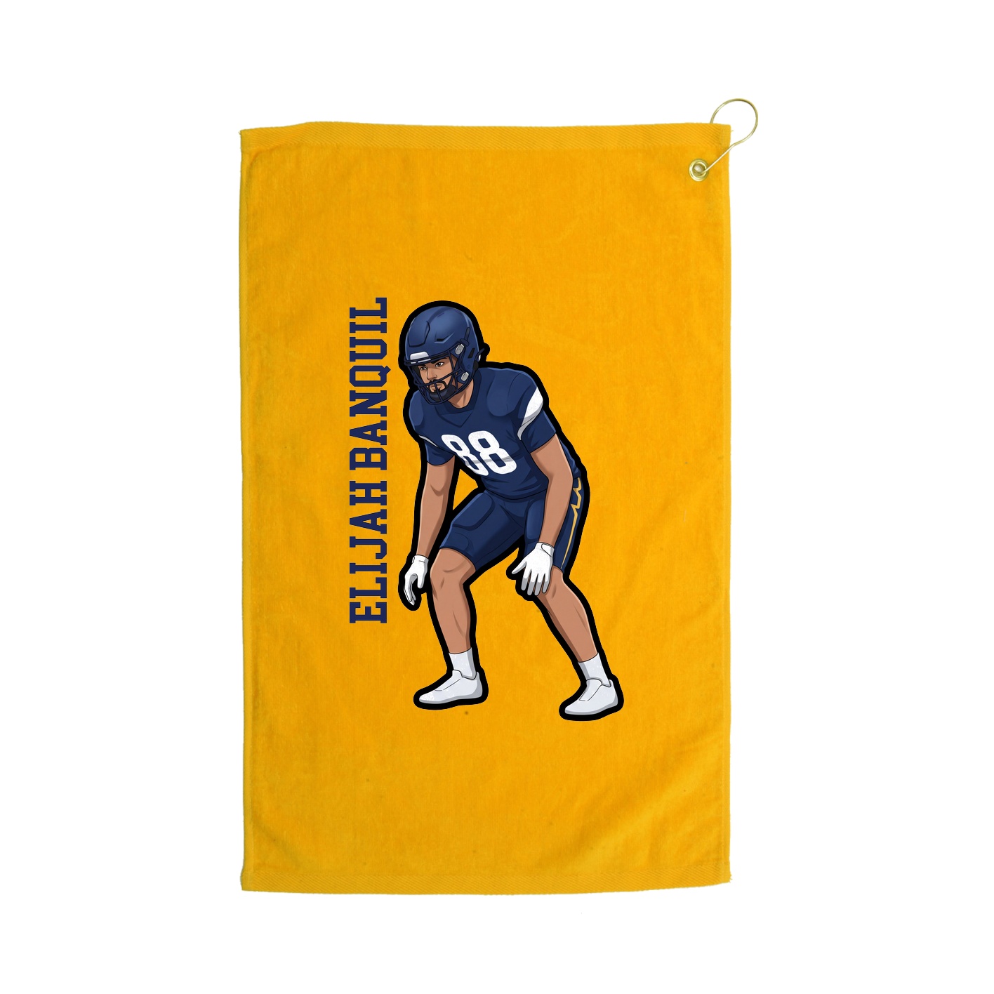 Golf Towel — Name Vertical in Gold