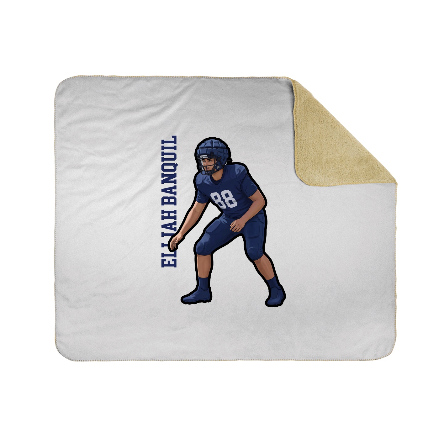 Throw Blanket — Name Vertical in White
