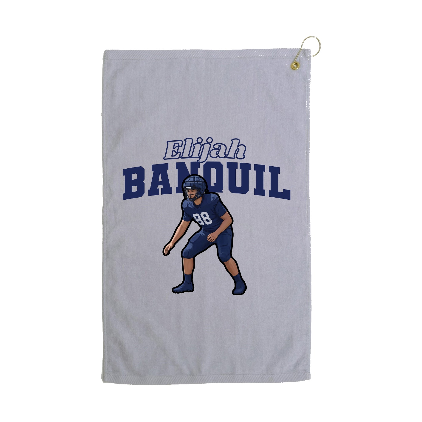 Golf Towel — Name Arch in Grey