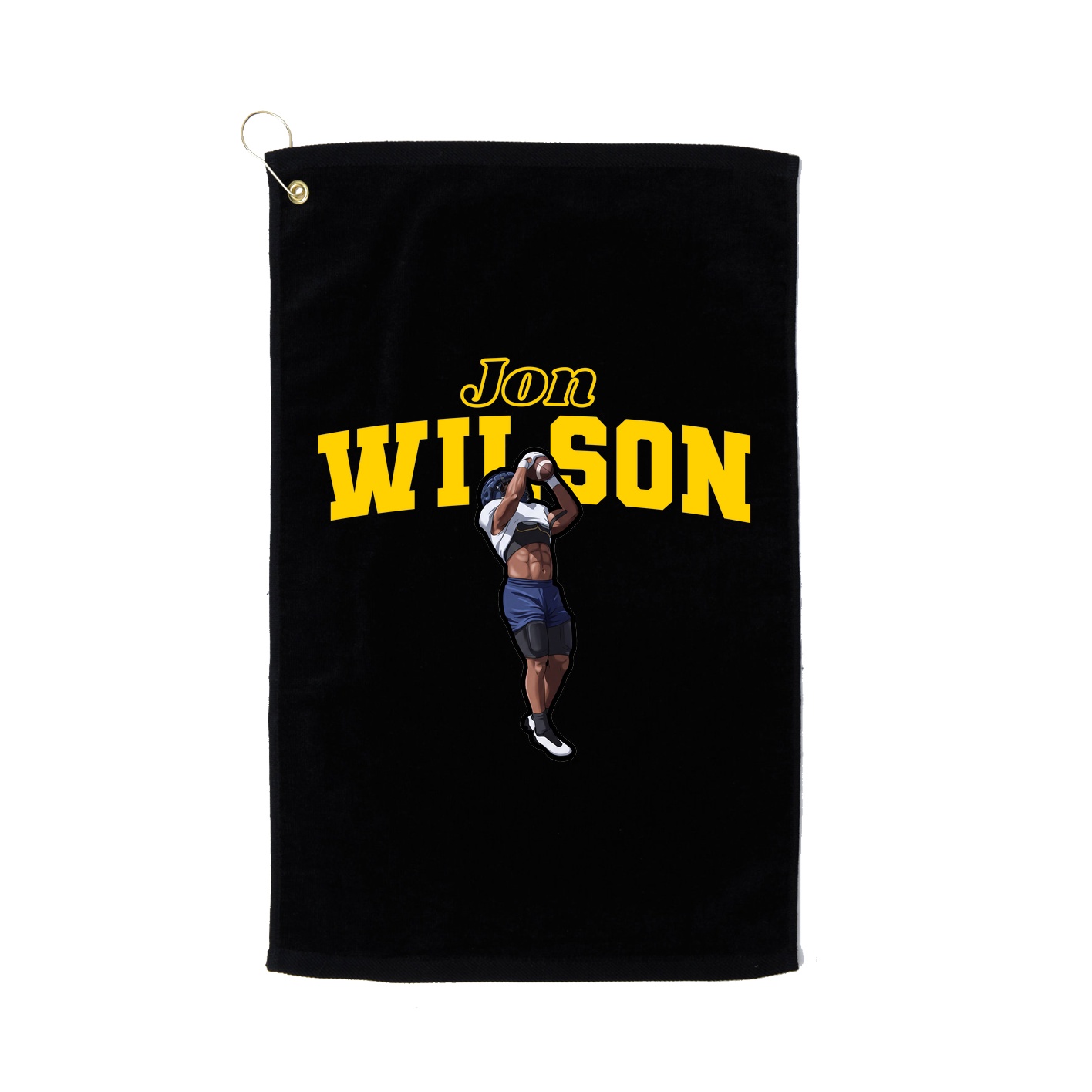 Golf Towel — Name Arch in Black
