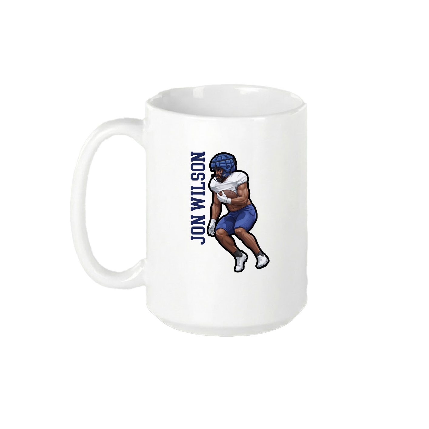 15oz Coffee Mug — Name Vertical in White