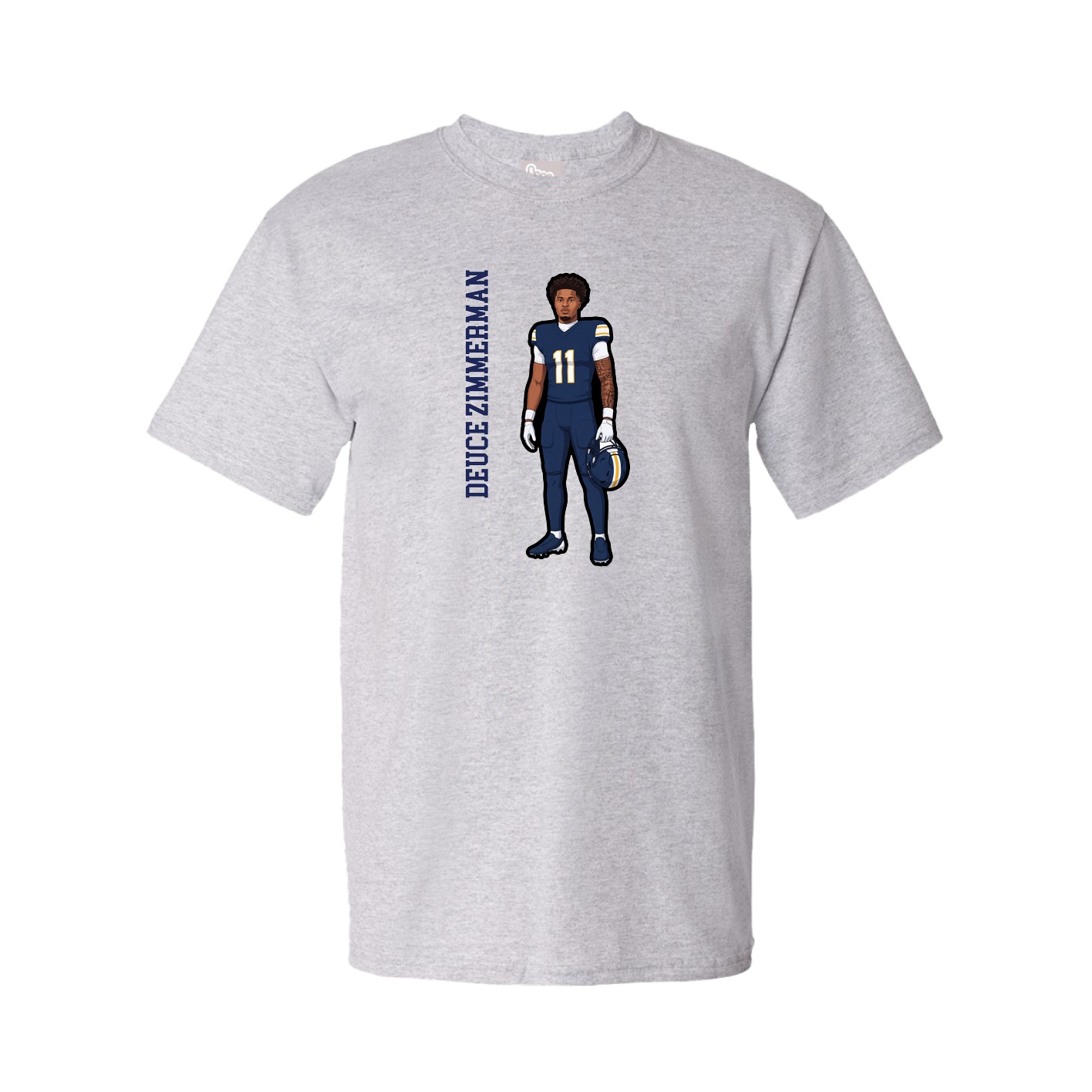 Tee — Name Vertical in Grey