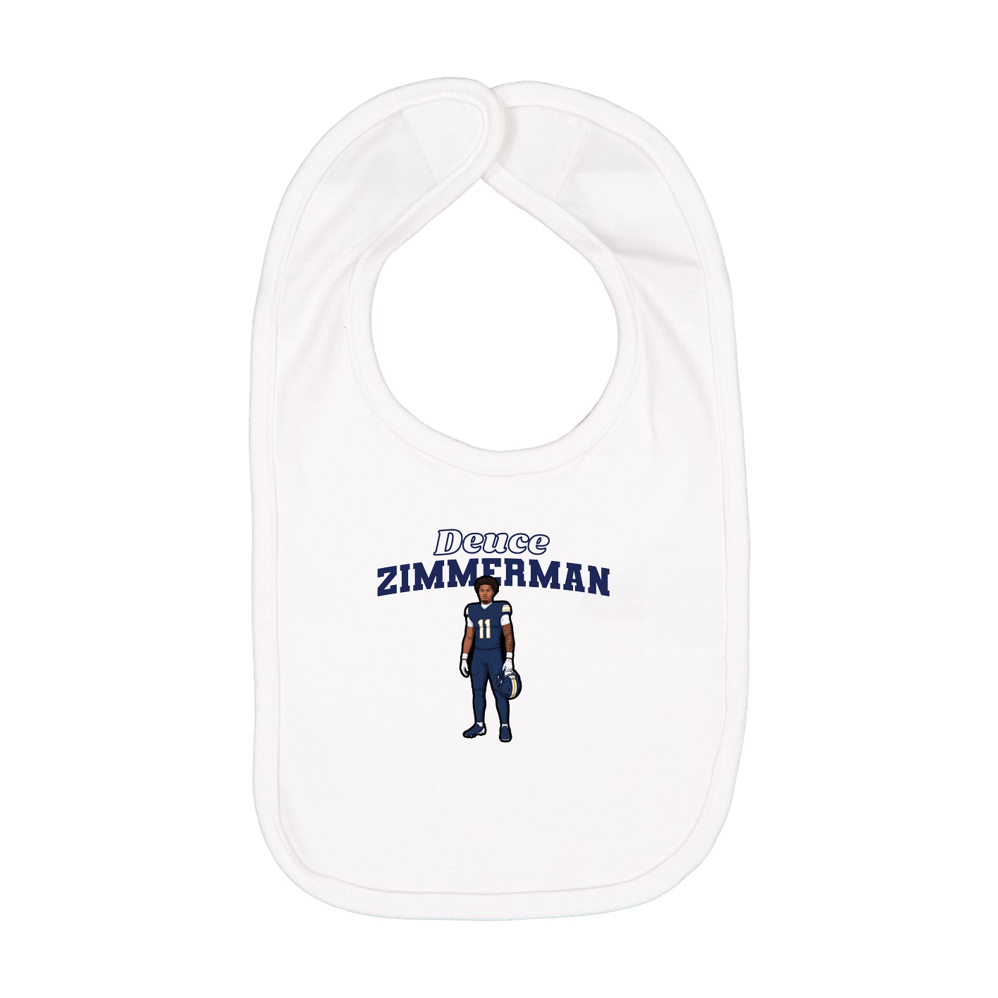 Infant Bib — Name Arch in White