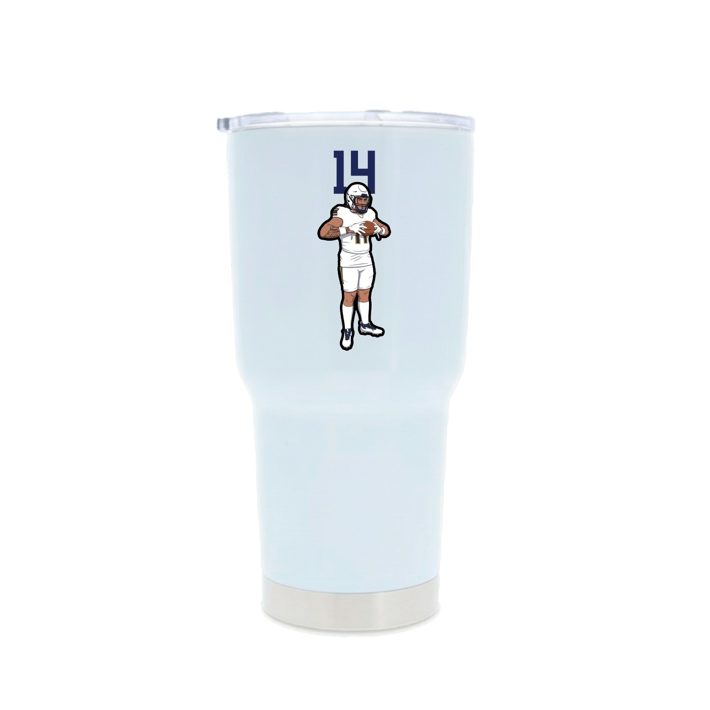 30oz Stainless Steel Tumbler — Number Top in White