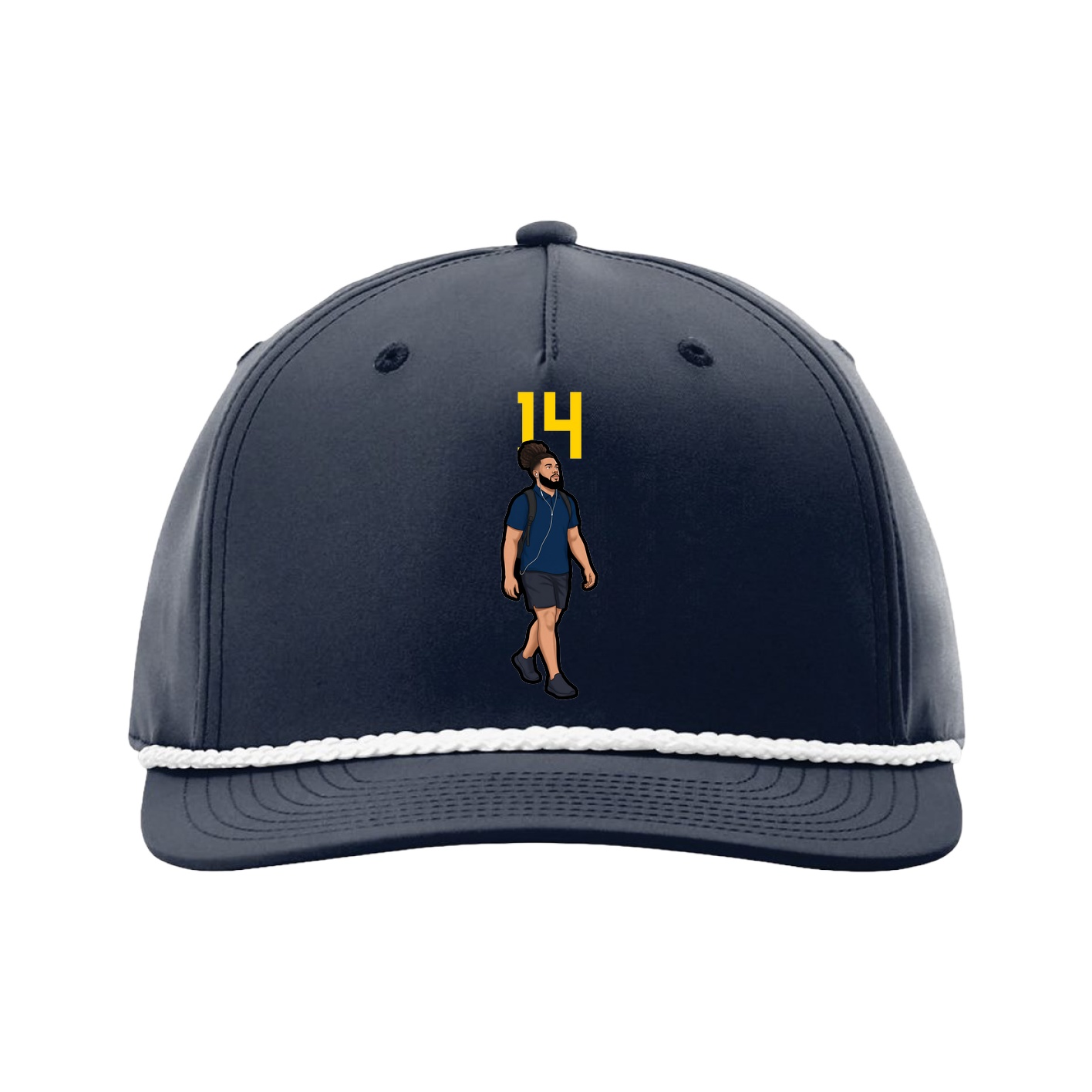 Five-Panel Classic Rope Cap — Number Top in Navy