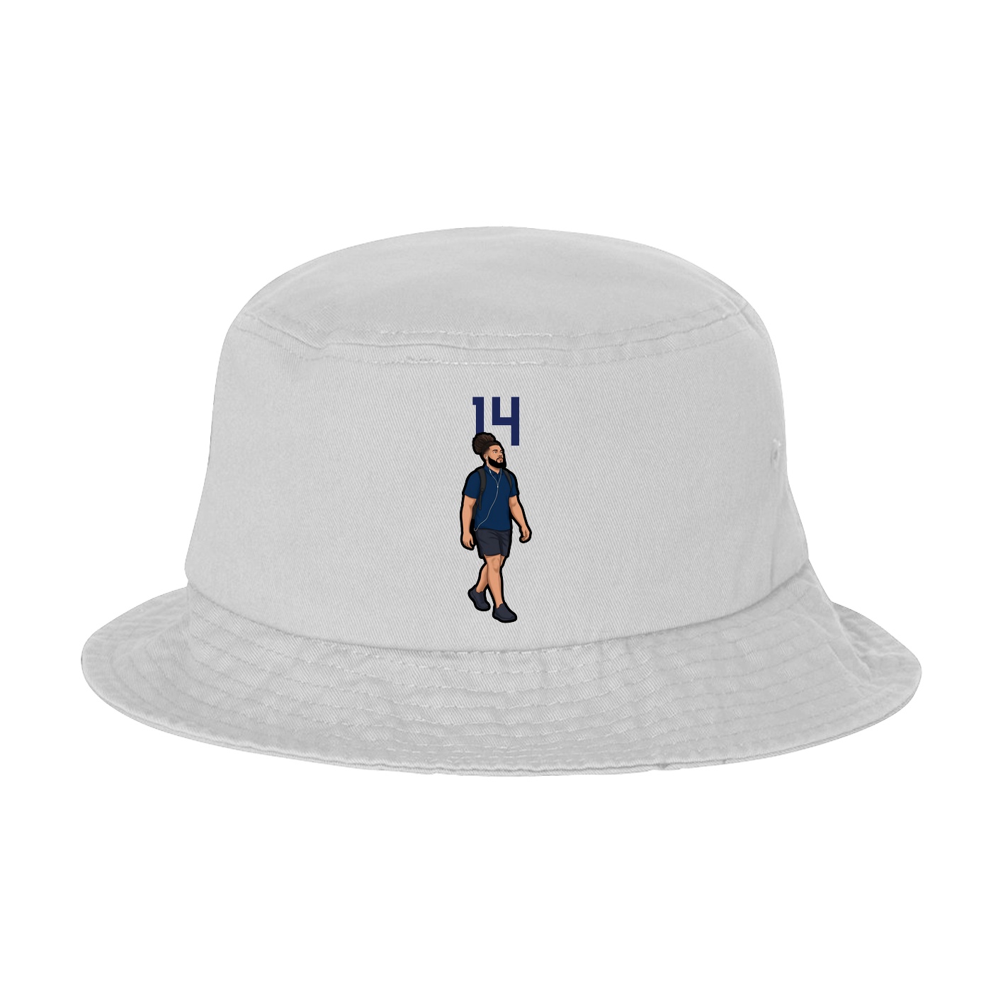 Bucket Cap — Number Top in White