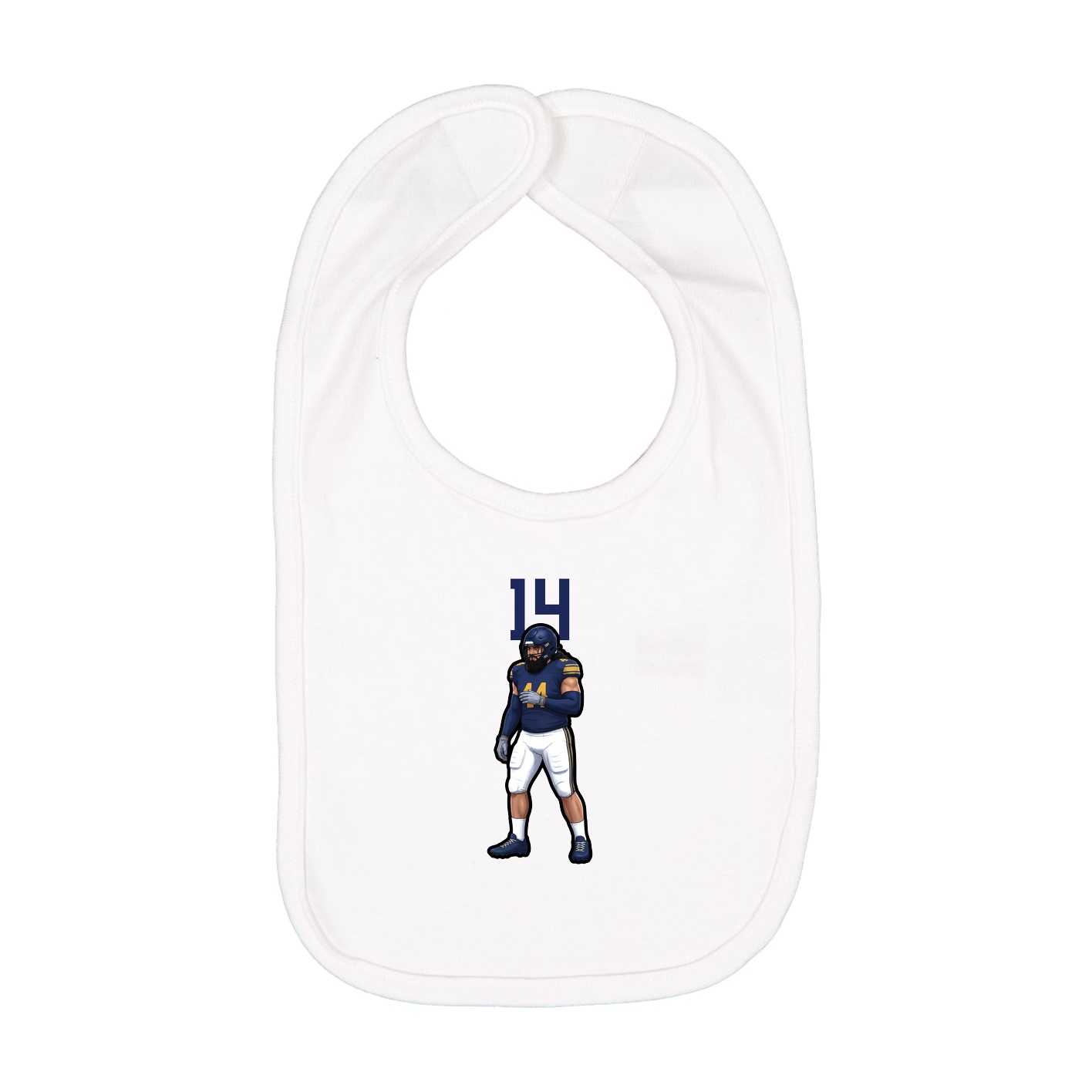 Infant Bib — Number Top in White