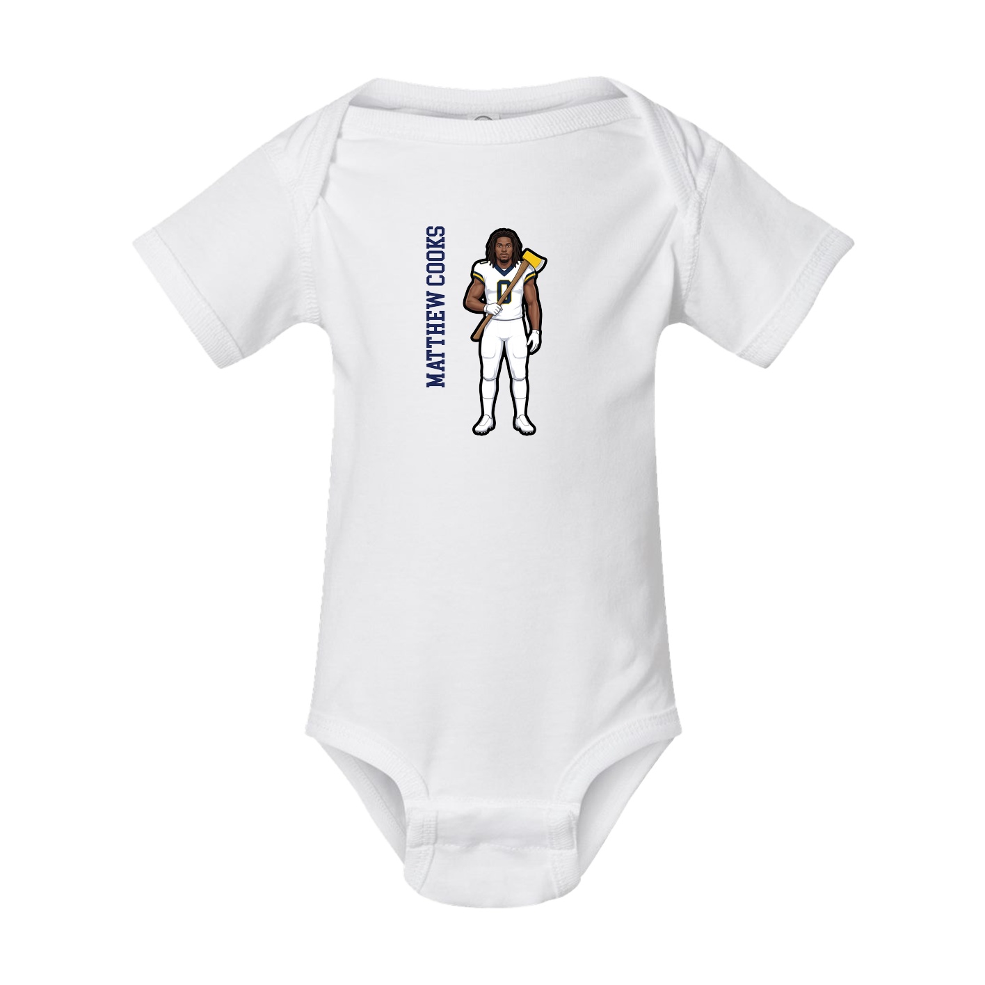 Baby Onesie — Name Vertical in White