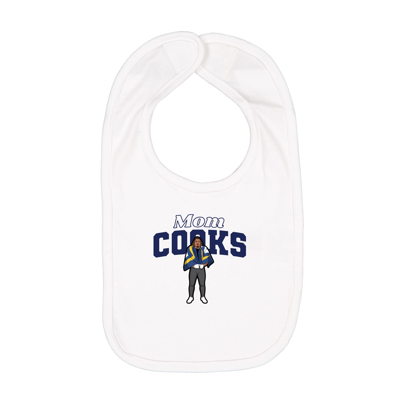 Infant Bib — Mothers Day Block in White