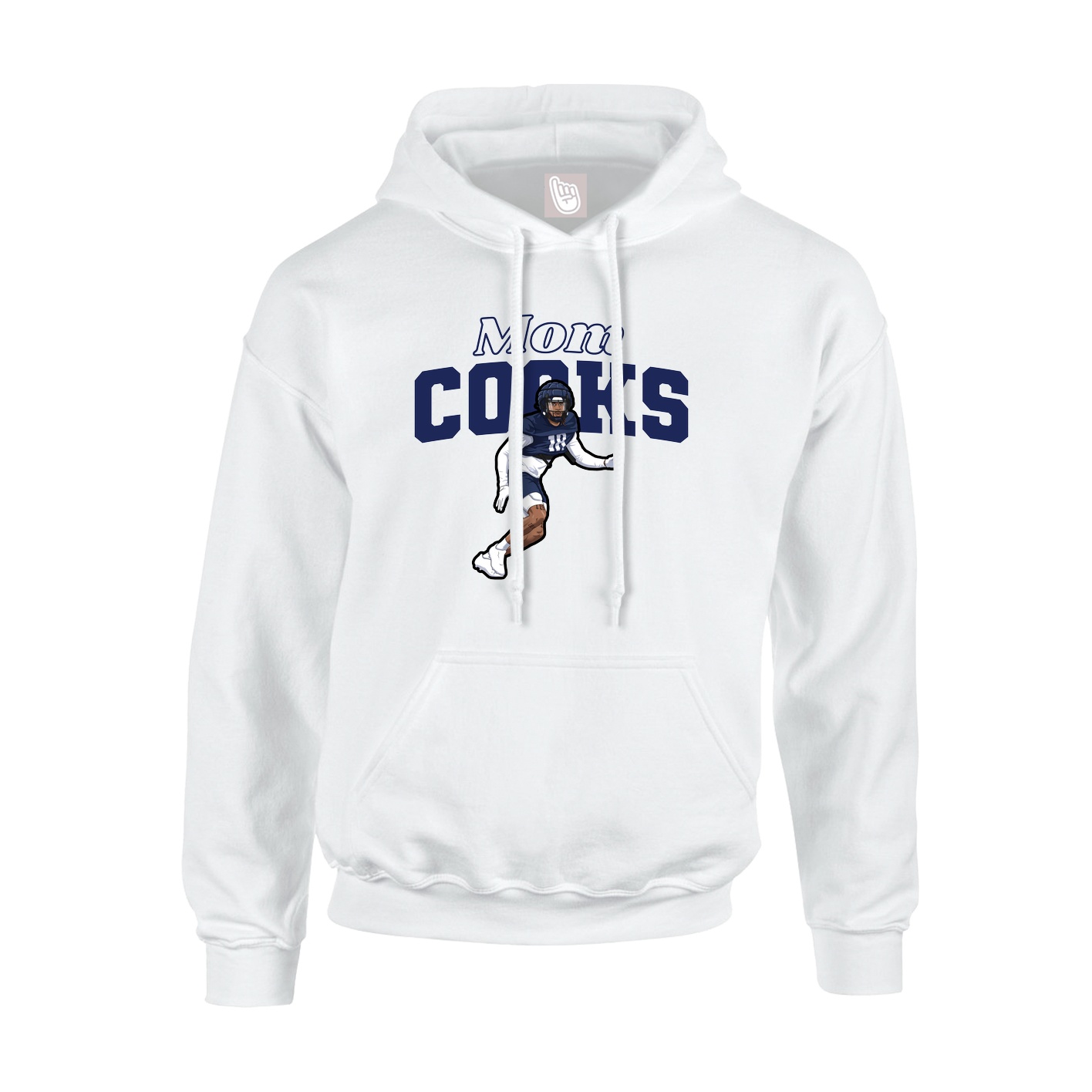 Youth Hoodie — Mothers Day Block in White