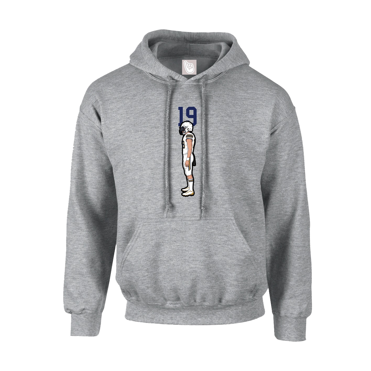 Youth Hoodie — Number Top in Grey