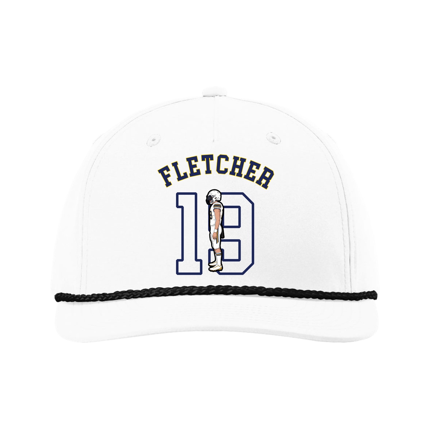 Five-Panel Classic Rope Cap — Shirsey Arch in White