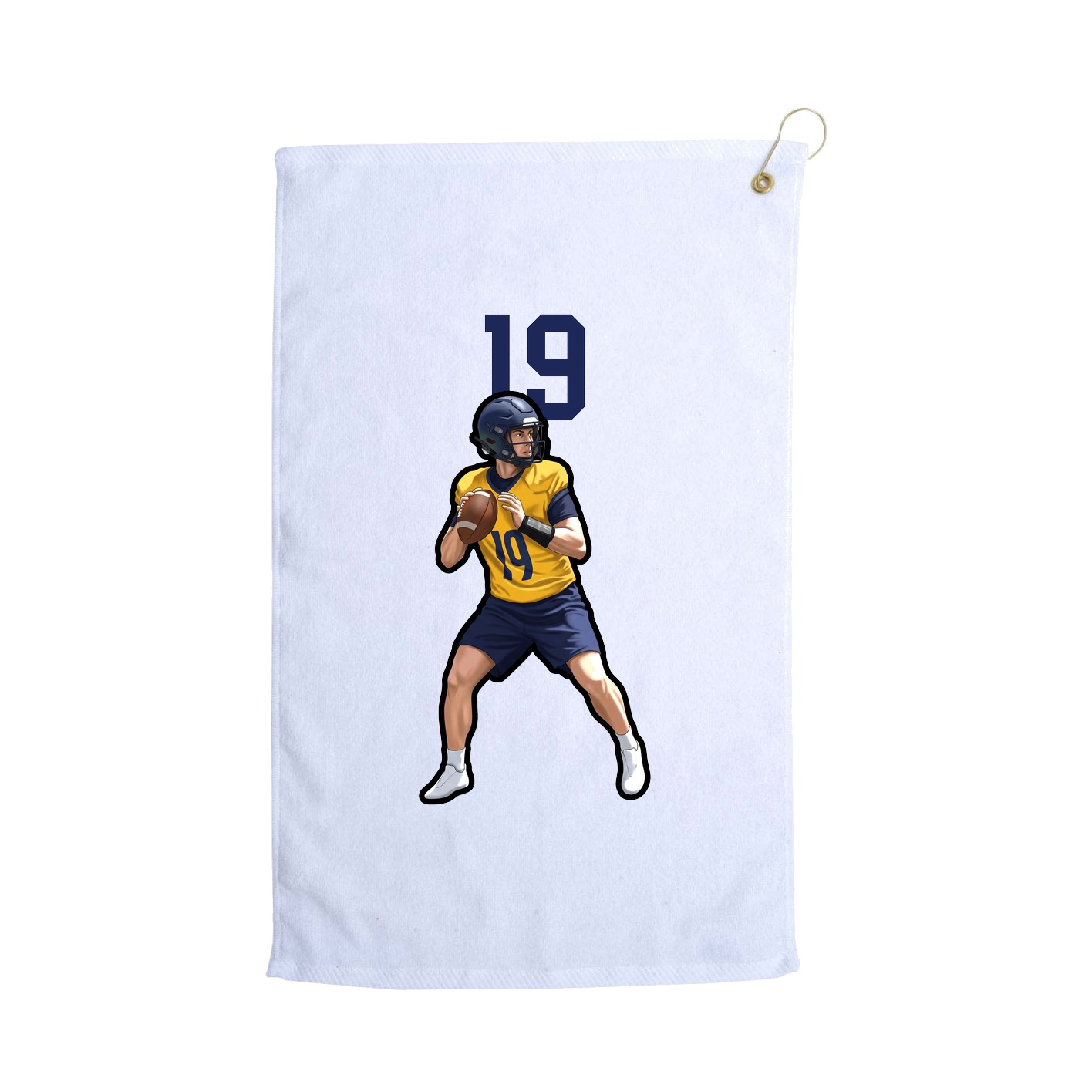 Golf Towel — Number Top in White