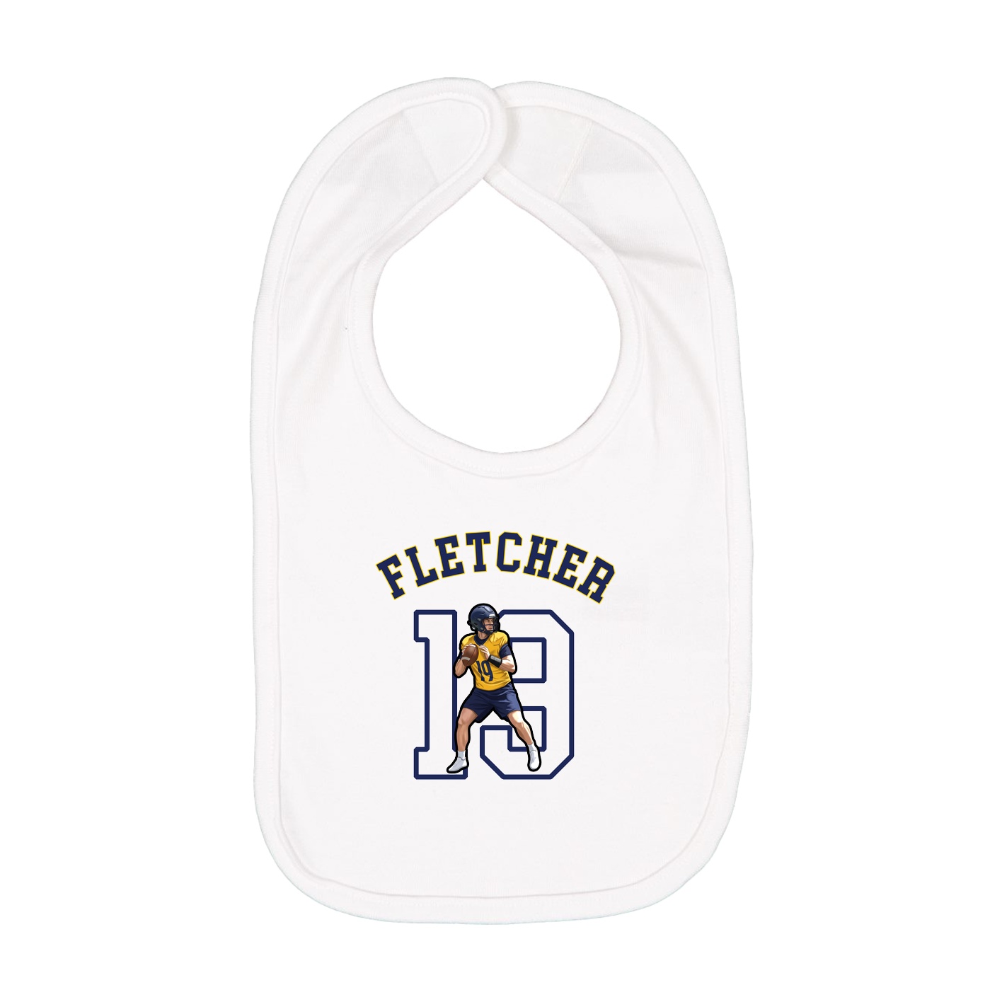 Infant Bib — Shirsey Arch in White