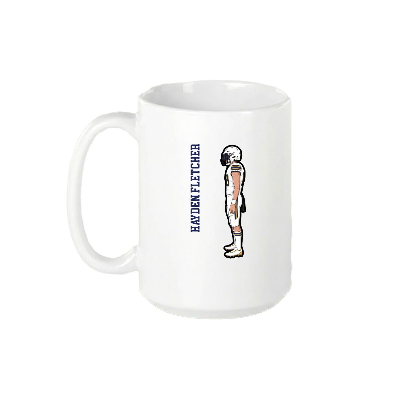 15oz Coffee Mug — Name Vertical in White