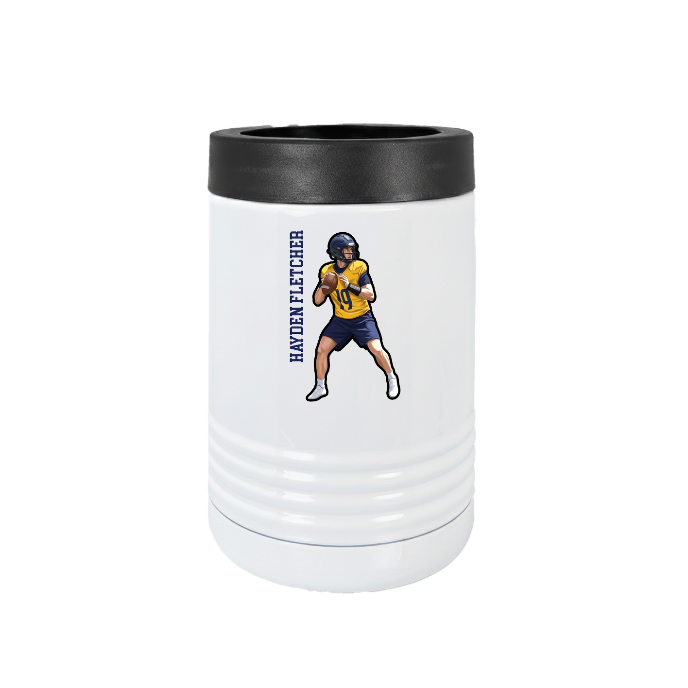 Beverage Holder — Name Vertical in White