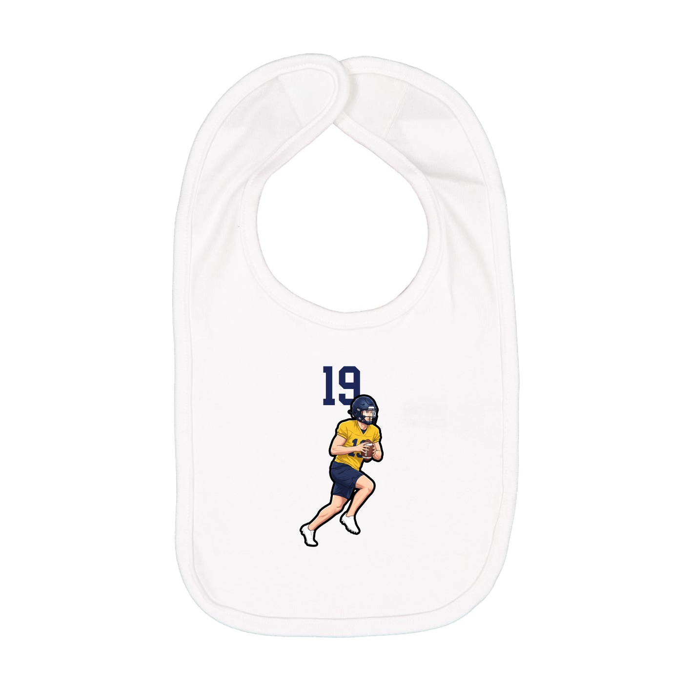 Infant Bib — Number Top in White