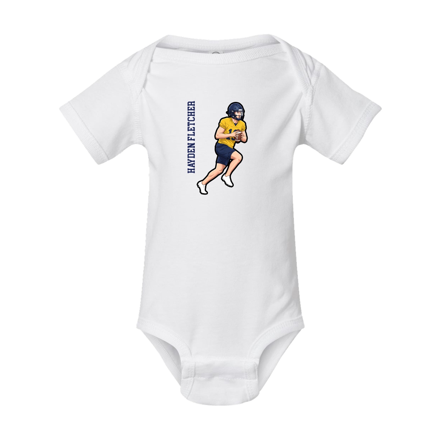 Baby Onesie — Name Vertical in White
