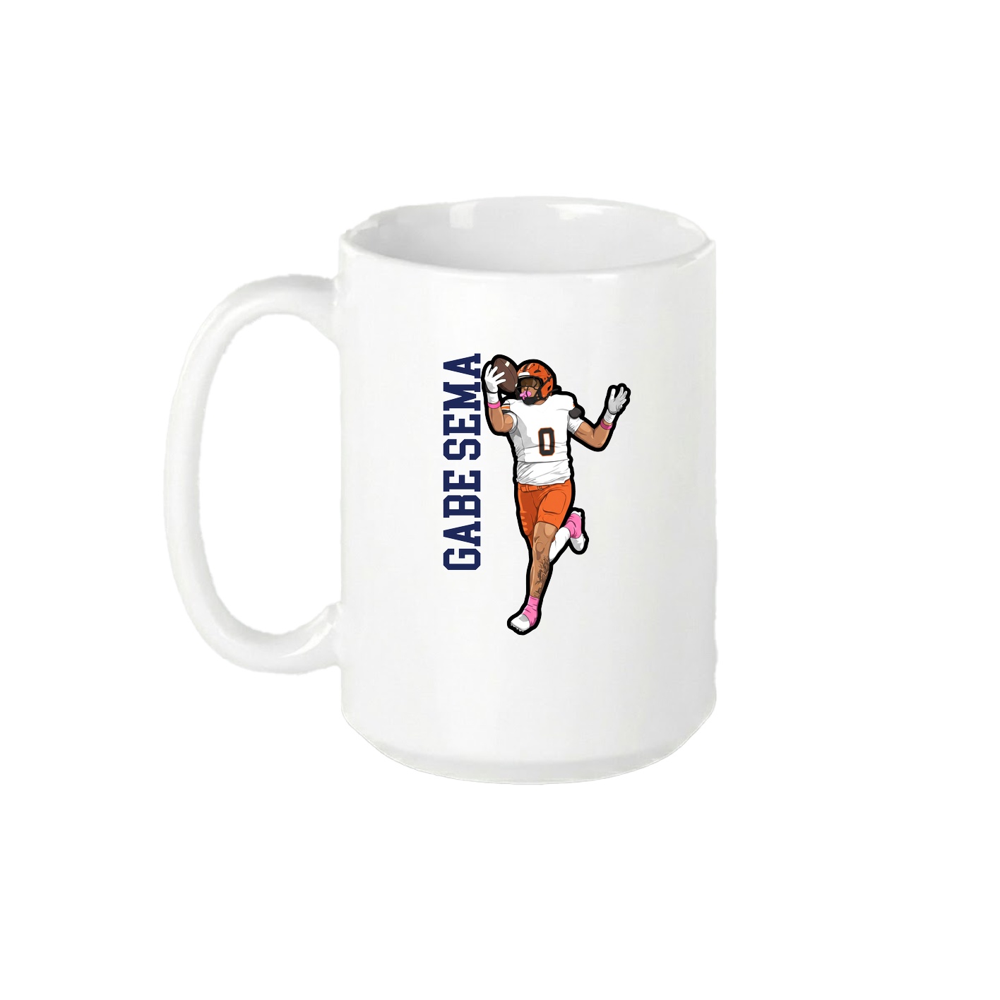 15oz Coffee Mug — Name Vertical in White