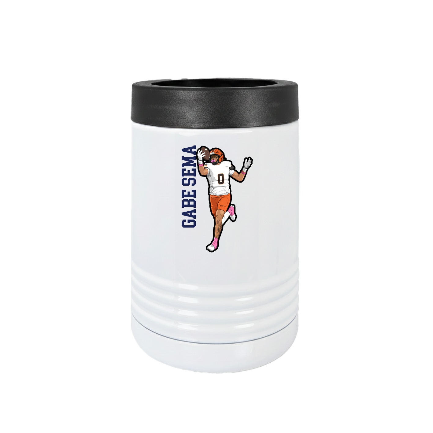 Beverage Holder — Name Vertical in White
