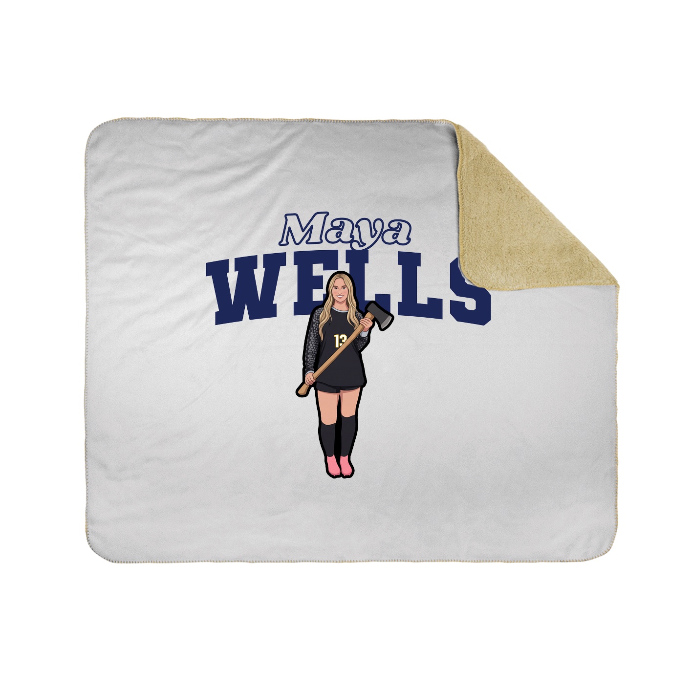 Throw Blanket — Name Arch in White