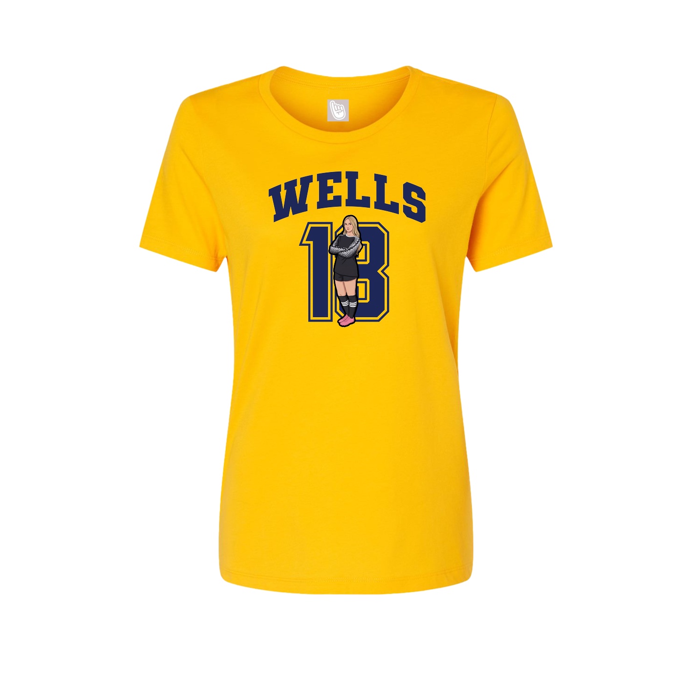 Fitted Women's Tee — Number in Gold