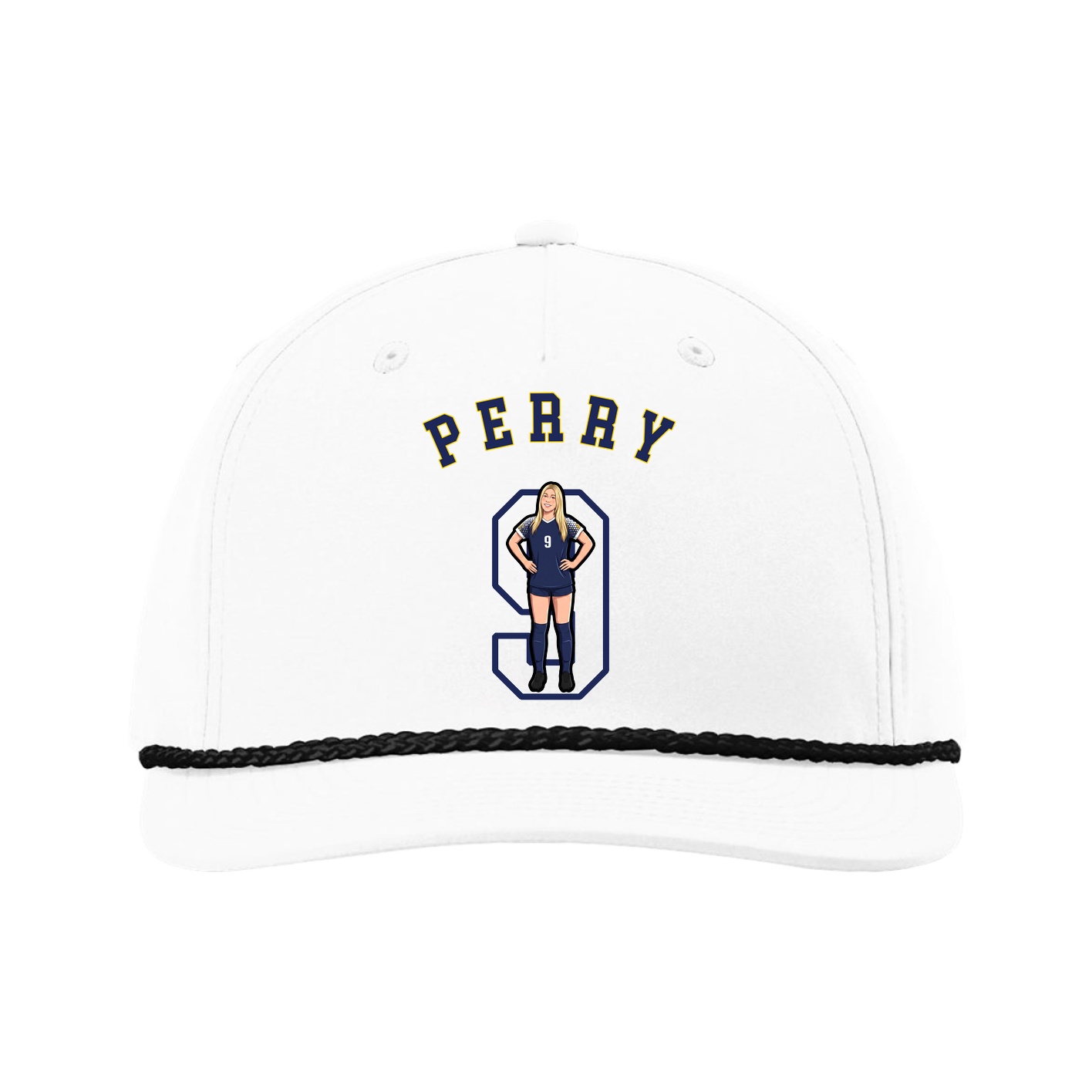 Five-Panel Classic Rope Cap — Shirsey Arch in White