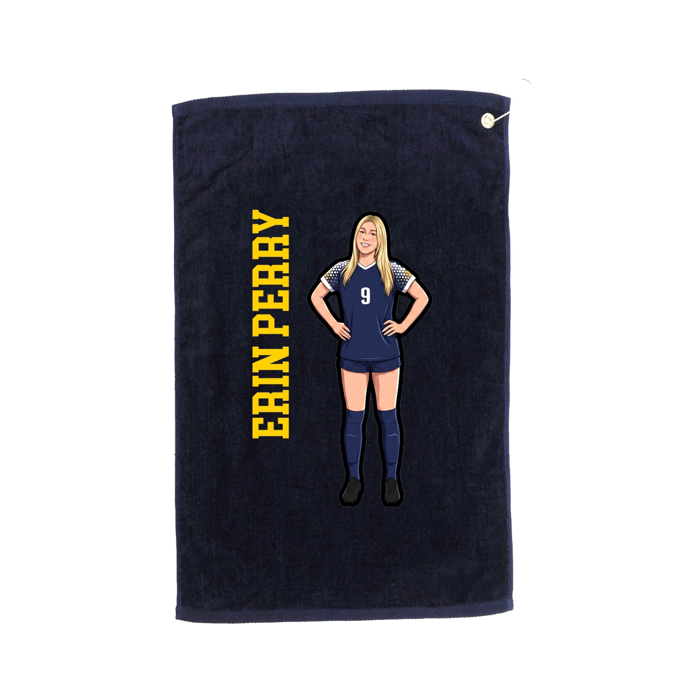 Golf Towel — Name Vertical in Navy